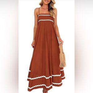 🆕 Casual Sleeveless Spaghetti Strap Ruffle Beach Long Dress